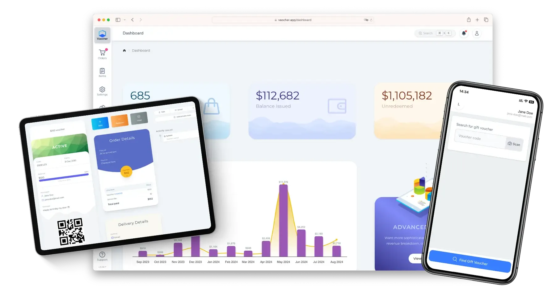 Restaurant gift card software