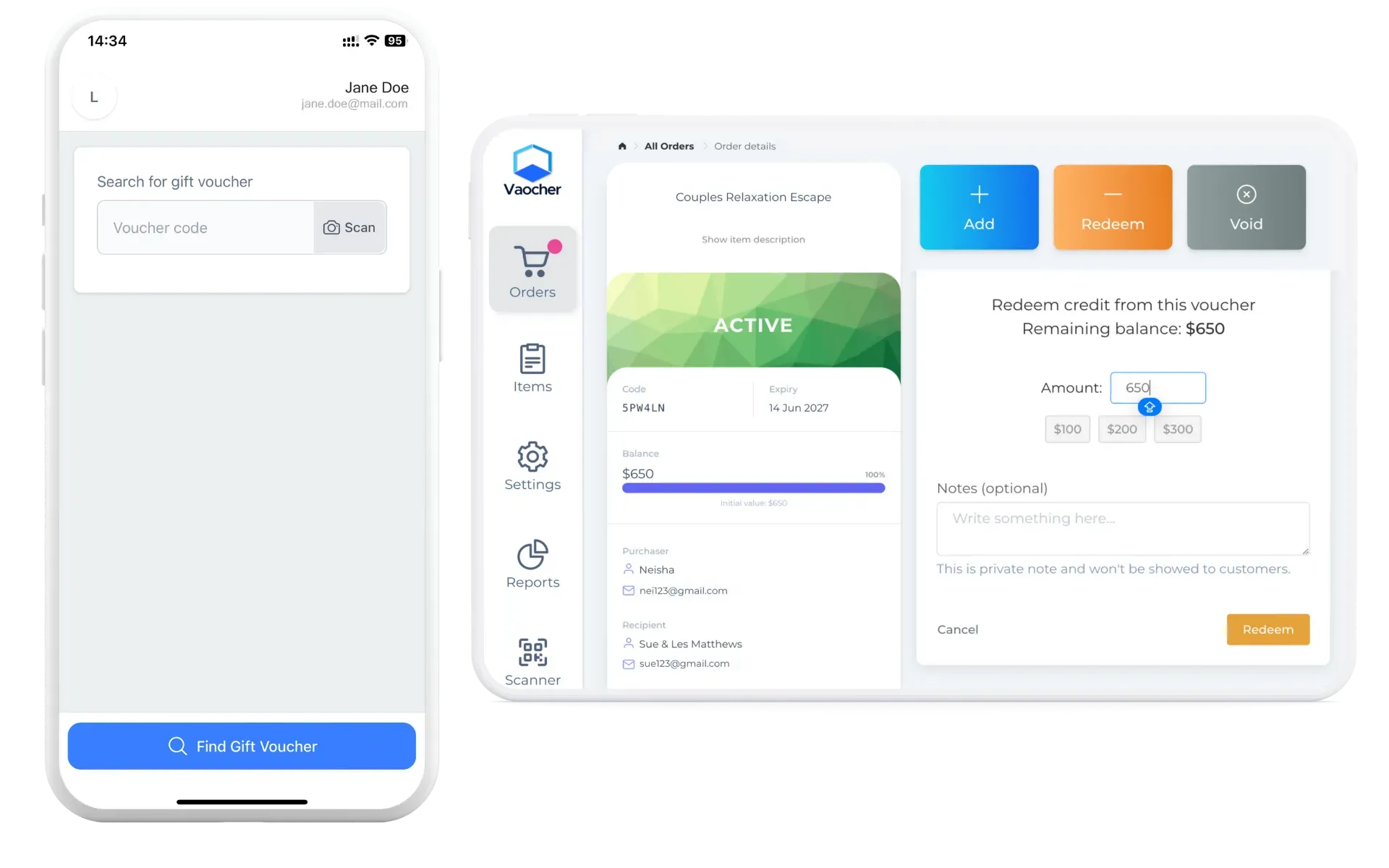 Mobile App Redemption